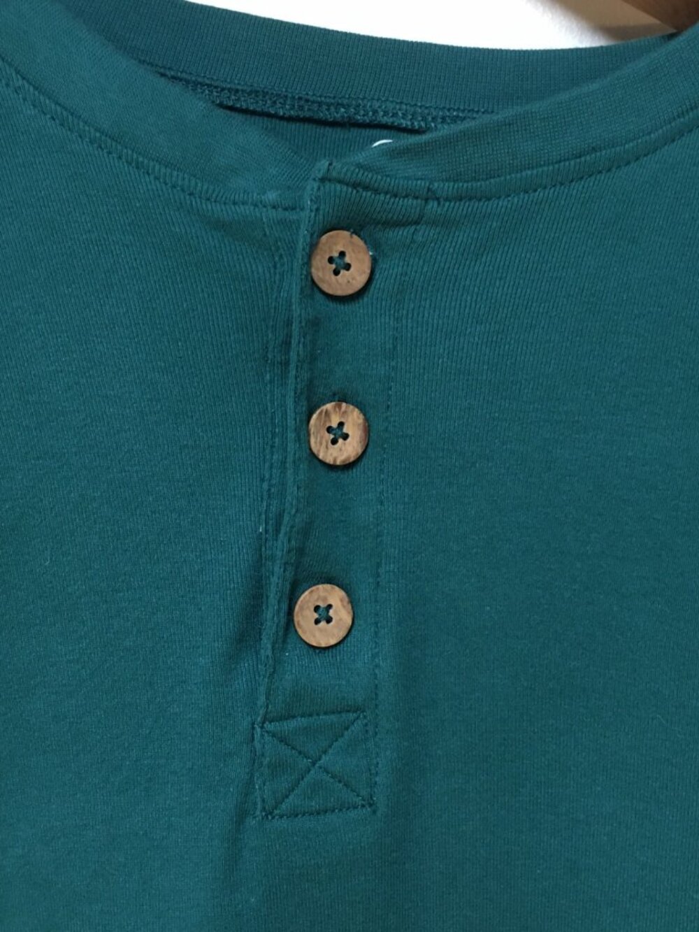 Honest Baby Clothing Mens L ORGANIC Shirt Green Henley Knit Cotton Preppy City - Picture 2 of 10